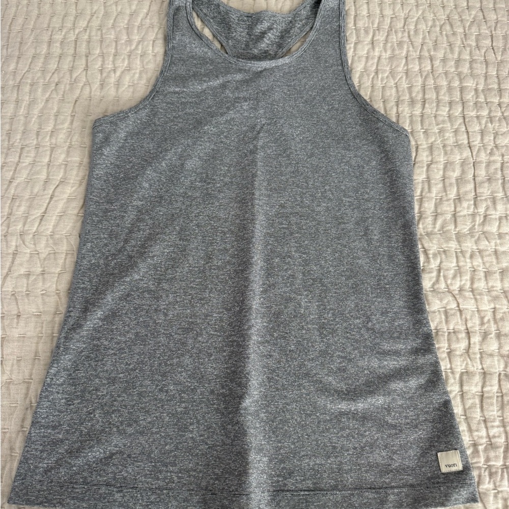 Vuori Striped Gray Tank Top